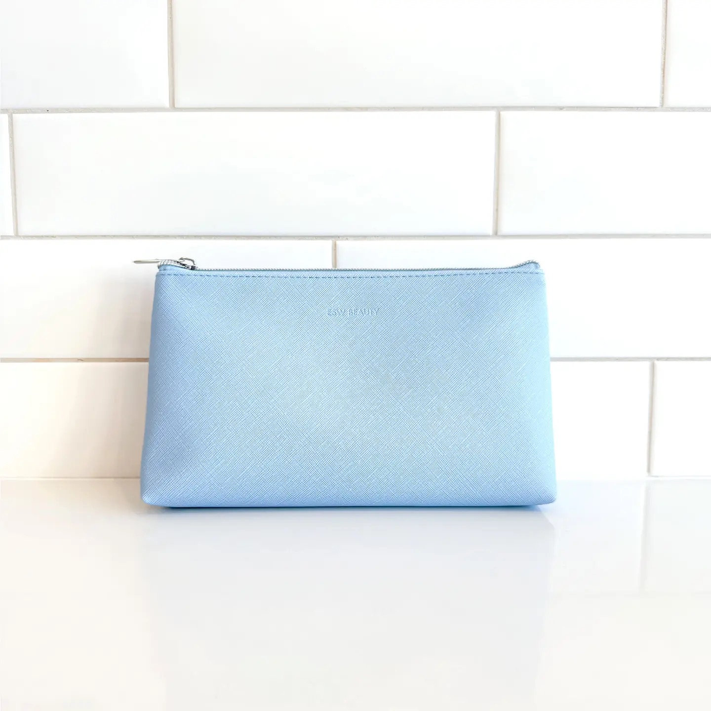 blue zipper pouch