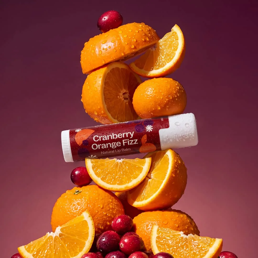 Cranberry Orange Fizz natural lip balm