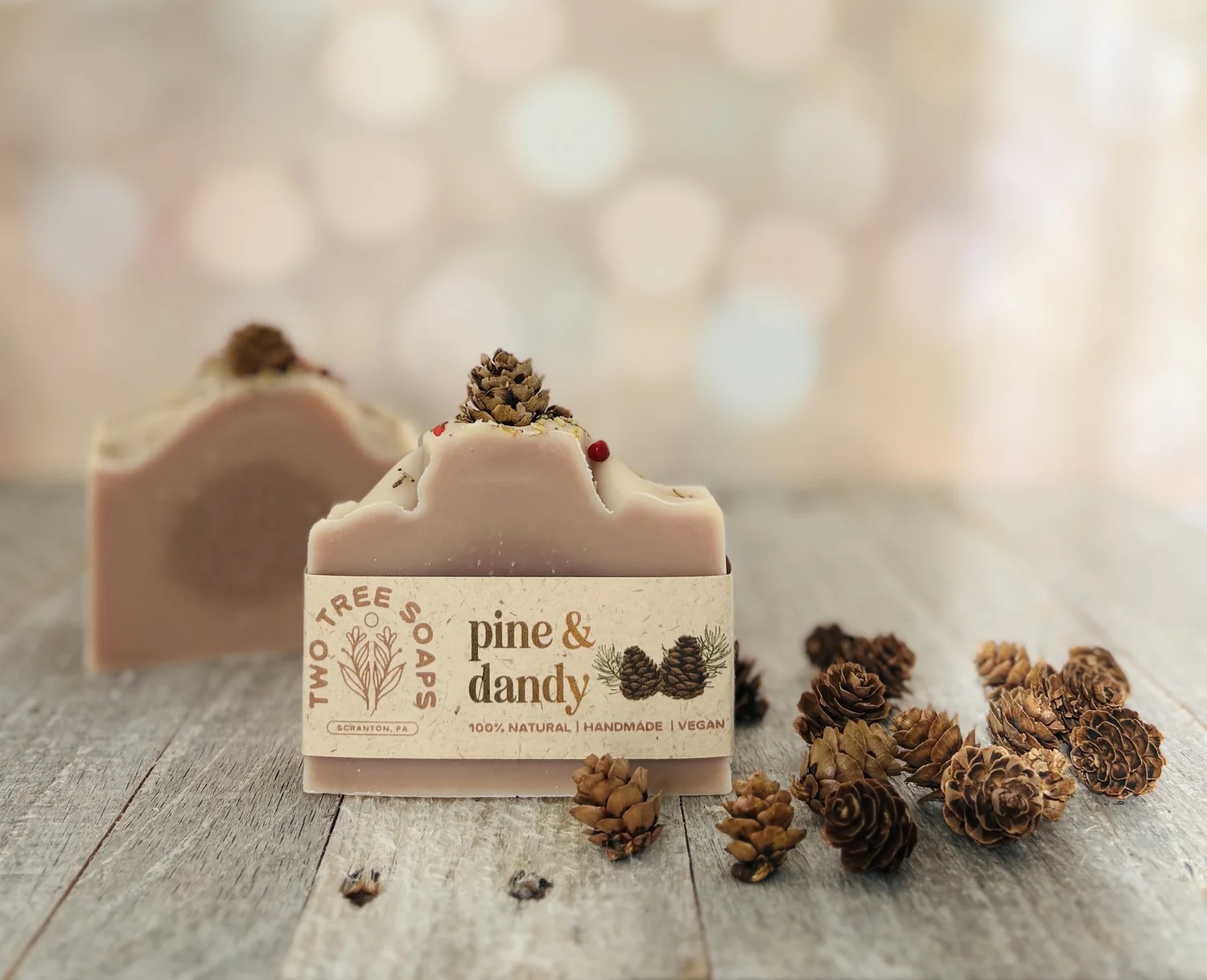 Pine cone scented soap