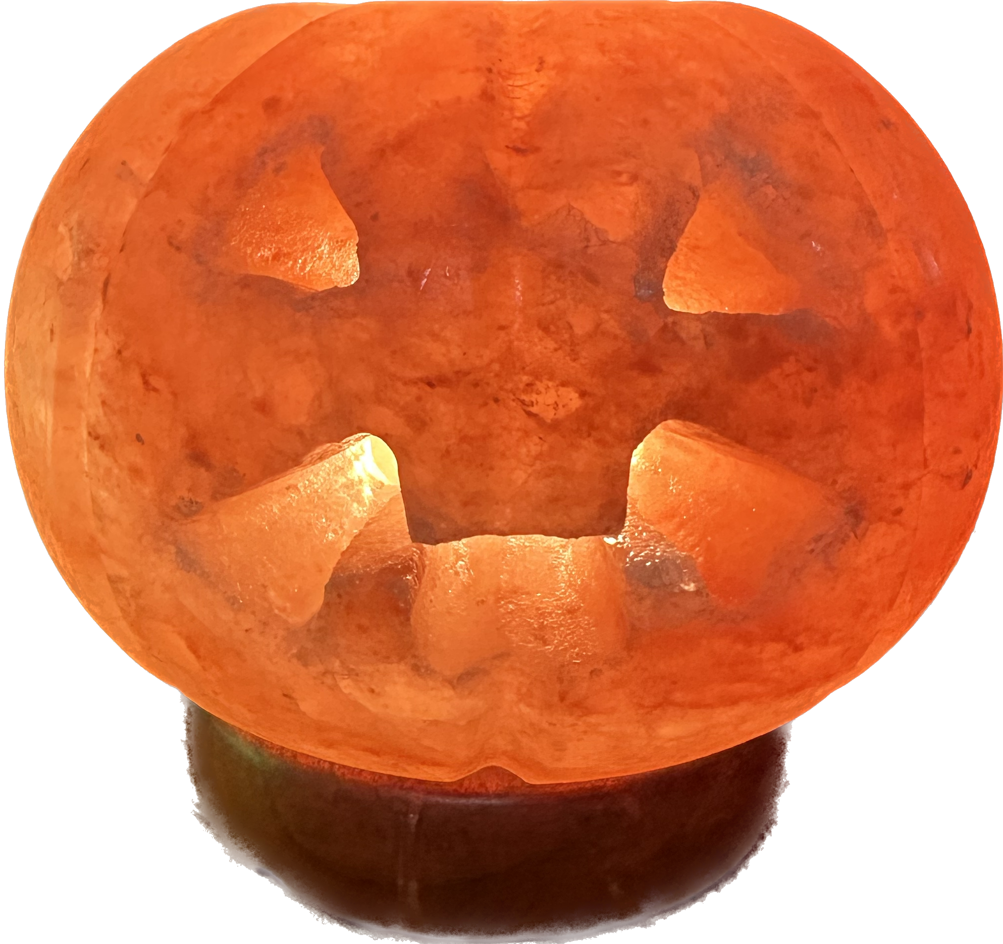 jack-o-lantern shaped salt lamp